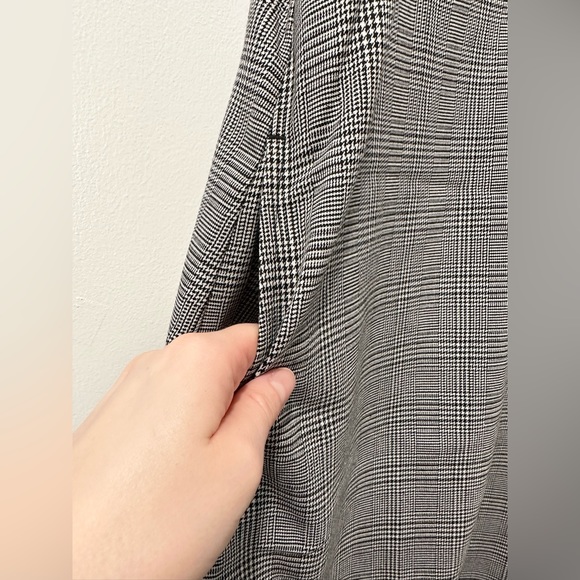 Loft Women’s Houndstooth Plaid Sleeveless Trapeze V-Neck Work Dress Size S NWOT - Picture 5 of 13